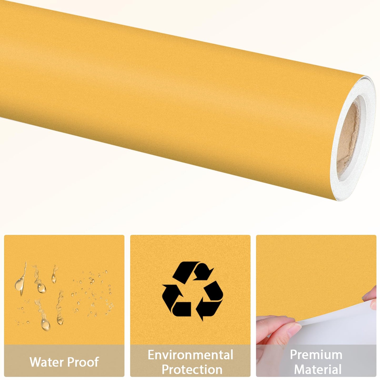 Golden Sun Yellow Bulletin Board Paper Roll Yellow Bulletin Board Background Paper Back to School Classroom Decor Poster for Art Craft DIY Projects Home Office Classroom Party Supplies 17.7in x 20ft