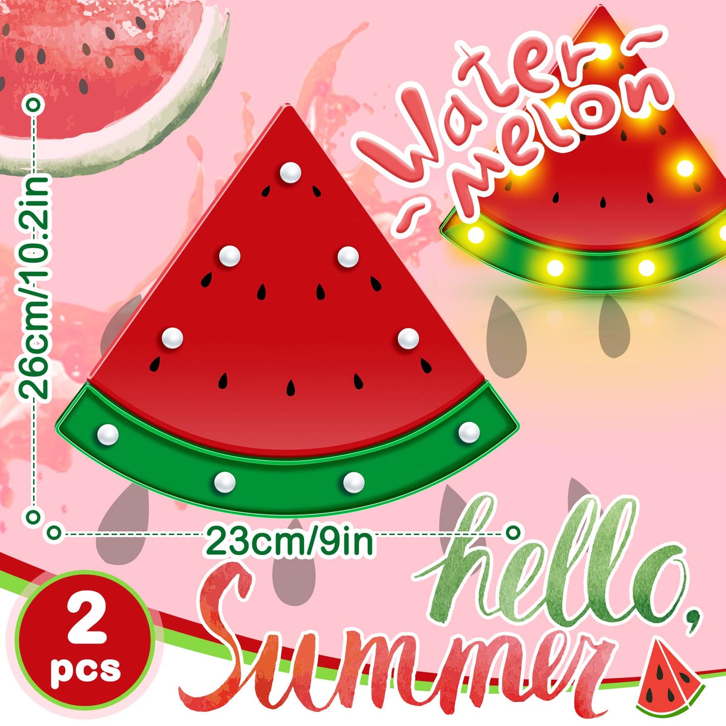 Frienda Watermelon Marquee Light LED Night Light 9 LEDs Medium Red Model Frienda-Lights-0004