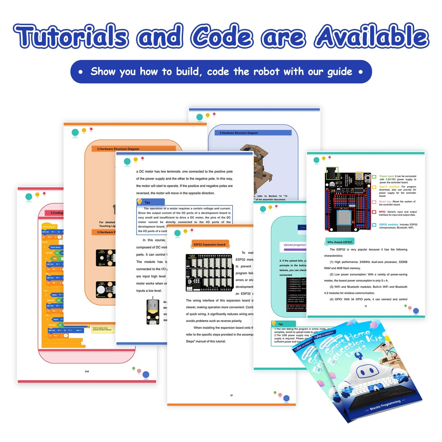 ACEBOTT 5-in-1 ESP32 STEM Smart Home and School Education Kit Compatible with Arduino, STEM Robotics Science Kits for Students Age 12+, Engineering Projects STEAM Activities Gifts 12-16 Year Old