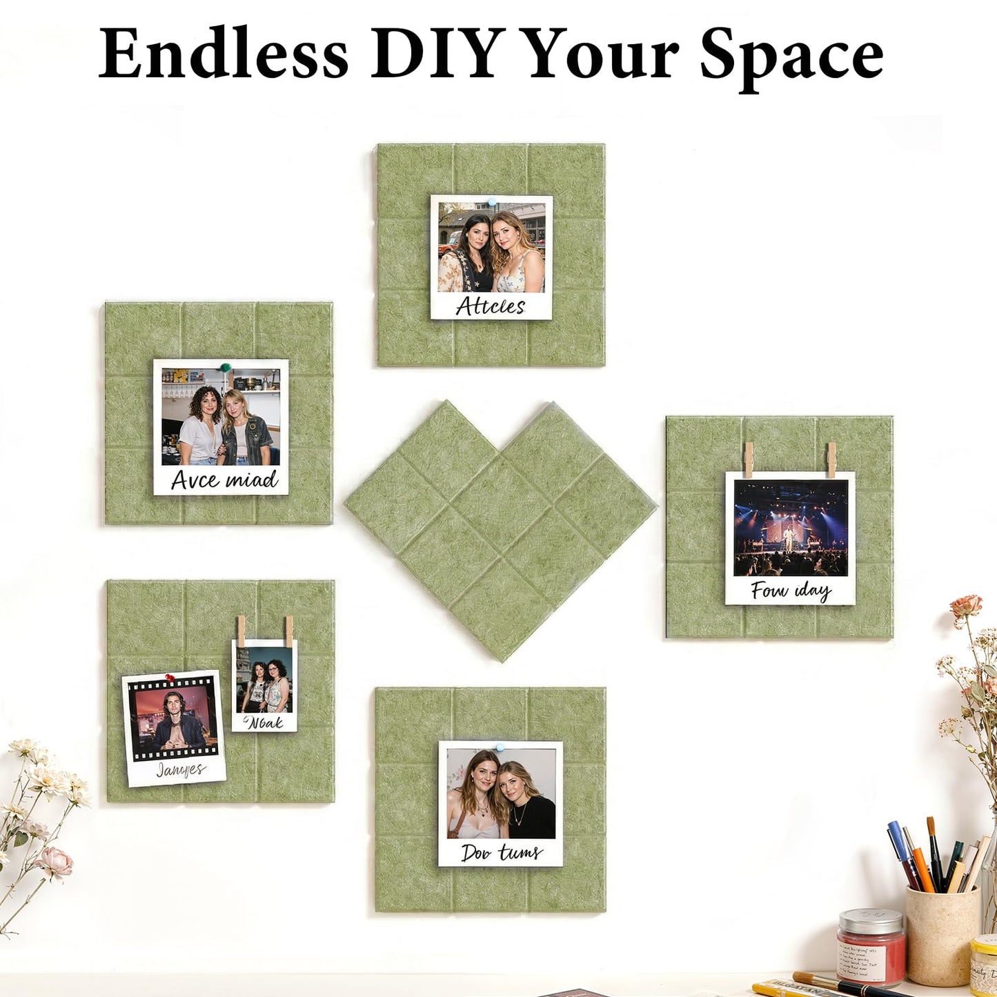 Large Felt Bulletin Board for Walls: 6-Pack Black Cork Board Alternative 11.8x11.8 Inch Peel and Stick Pin Board Wall Decor for Home Organization, Office Memo Board, Self-Adhesive Wall Tiles