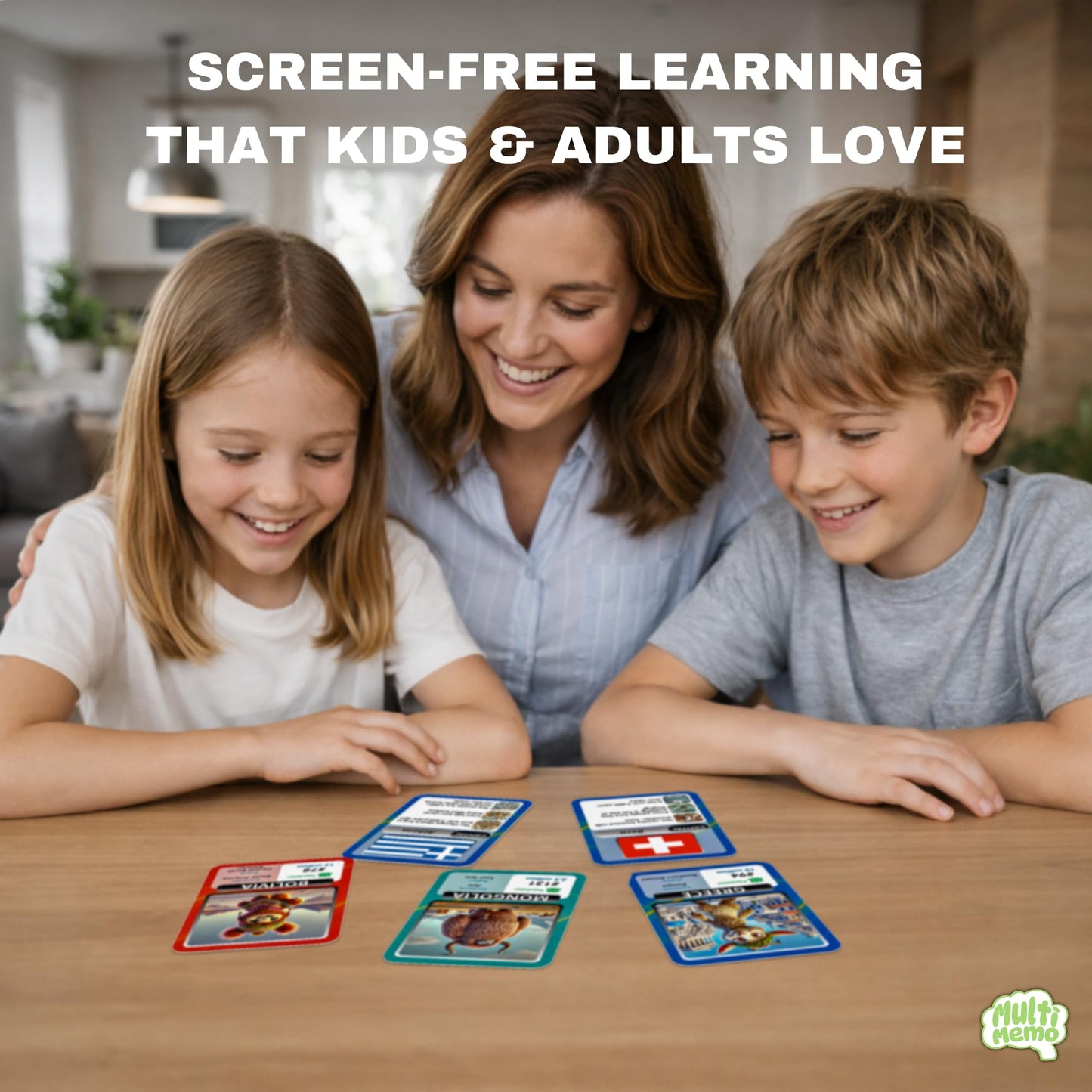 Countries, Capitals & Flags Flash Cards – Geography Learning Game for Kids – Educational Card Set for Classroom, Homeschool & ESL – World Facts, Memory Game – Ages 6+