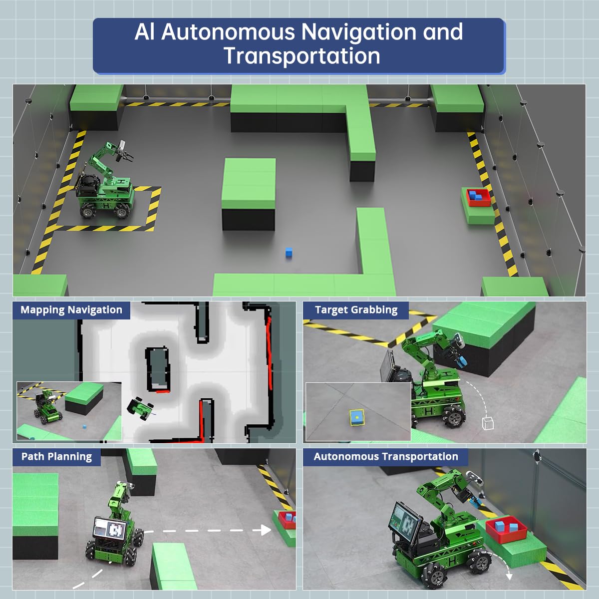 HIWONDER Robot Car with ChatGPT Large AI Model ROS2 ROS1 Education Lidar SLAM Mapping Navigation AI Vision 6DOF Robotic Arm Voice Control Smart Sorting, JetRover Developer Kit & Jetson Nano 4GB