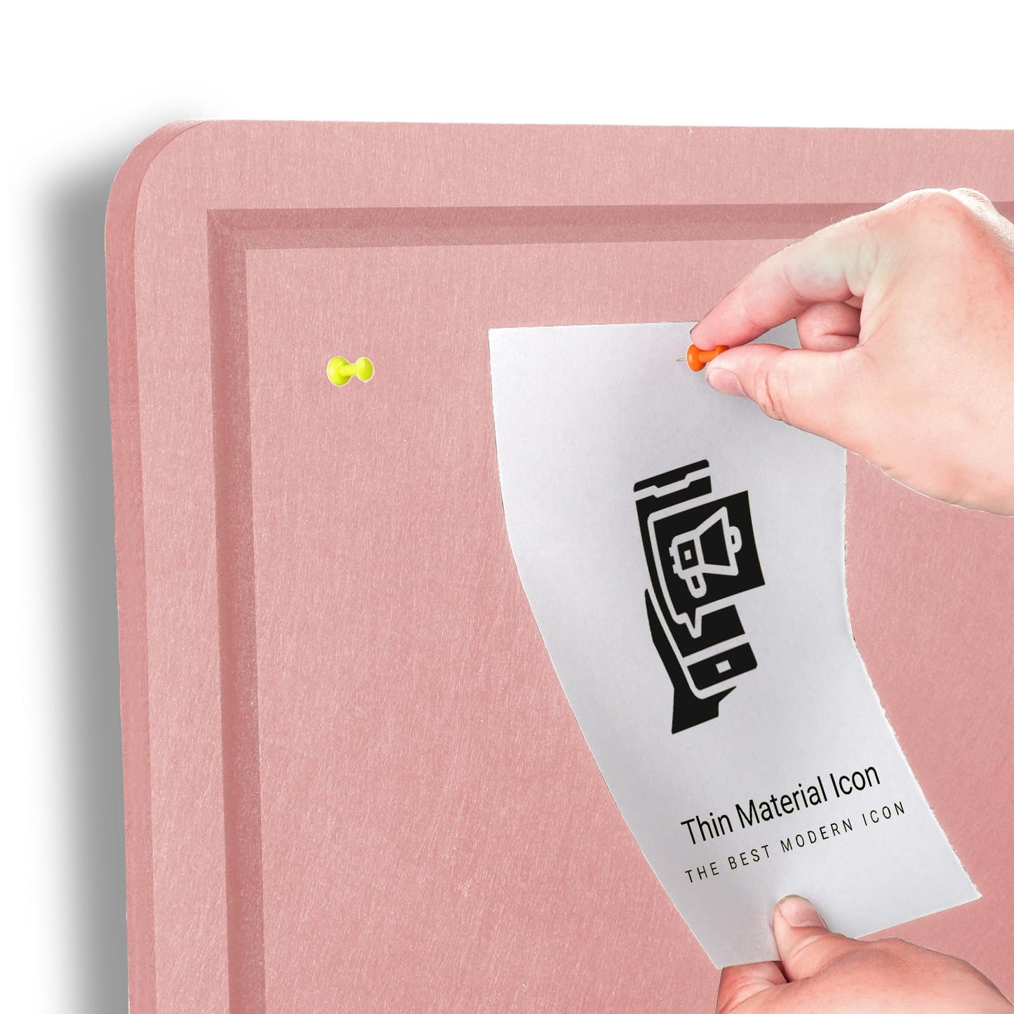 Large Bulletin Board - 48 X 36 inches Decorative Felt Pin Board - 4' x 3' Cork Board Alternative for Wall - Foldable Photo Board Self-Adhesive Vision Board Prayer Board with 30 Pushpins - Pink