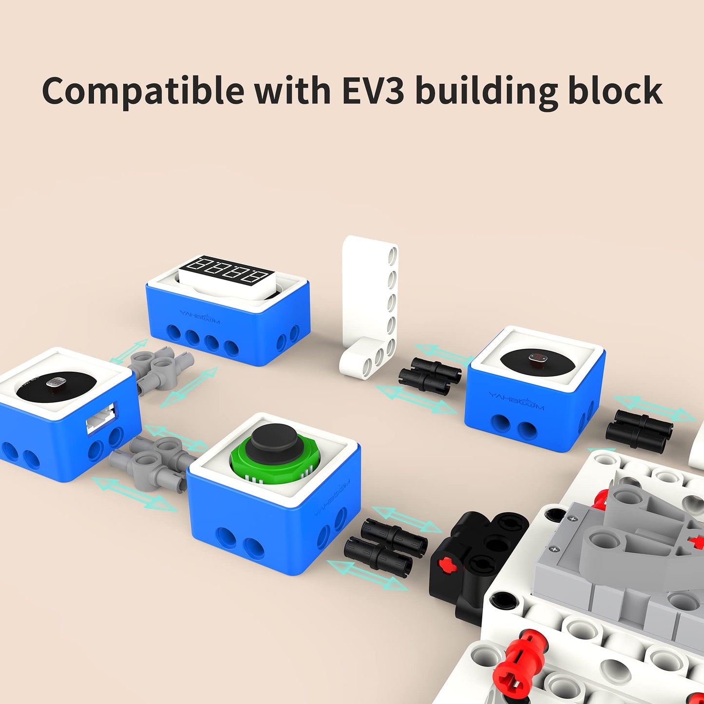 Yahboom Building Block Programming Kit Sensor Module with Micro bit V2 STEM Coding DIY Robot Kit Programmable Education Learn World of Module (Without V2)