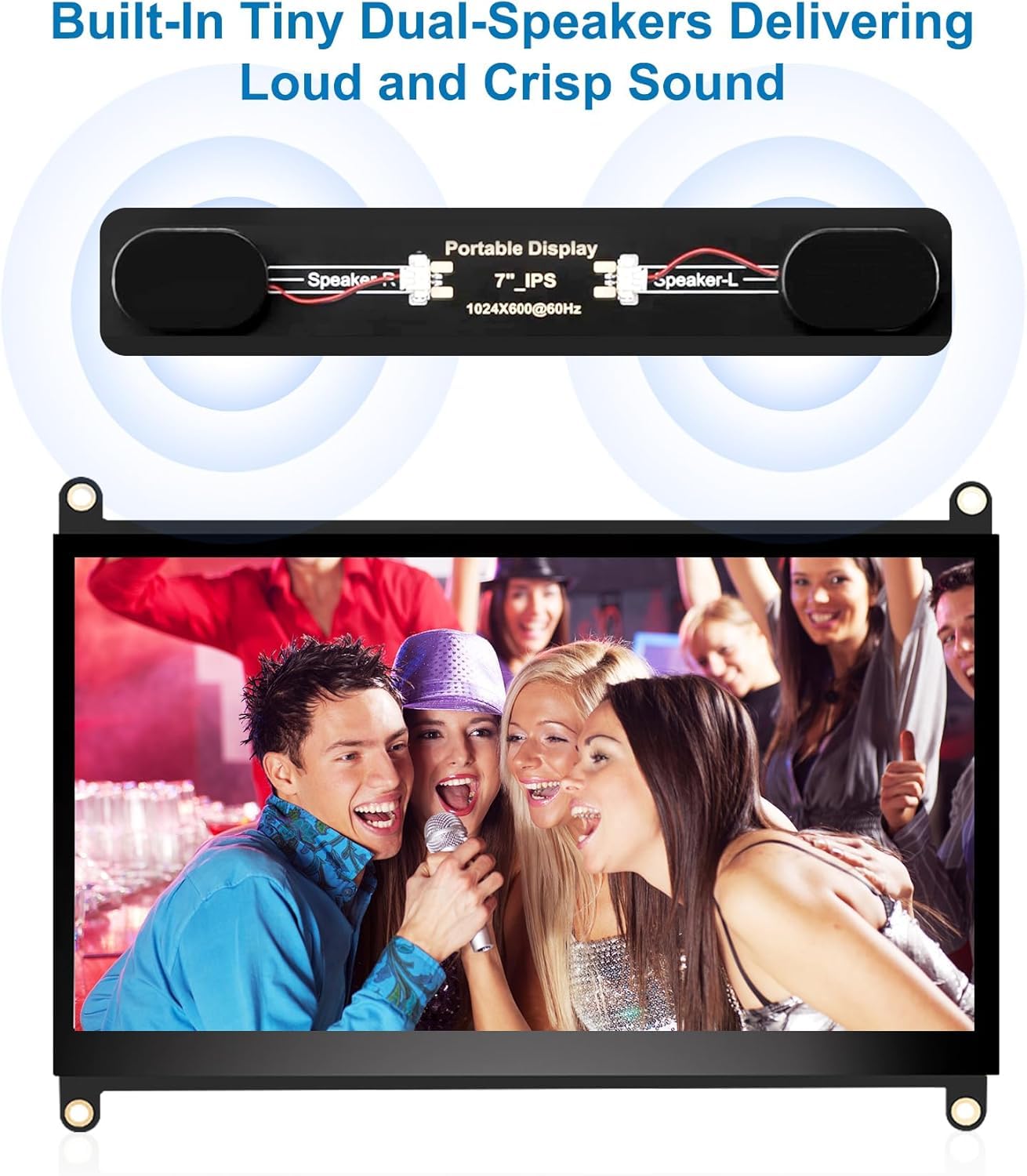 Prystivue 7 Inches Touchscreen Monitor, HD 1024×600 IPS LCD Capacitive Touch Screen Compatible with R Pi 4B/3B+/3B/2/1B+/Zero Ora Pi 5 Por/3 Plus/3B/4B Ban Pi and Windows 10/8/7 (CX-070-A3 US) 1