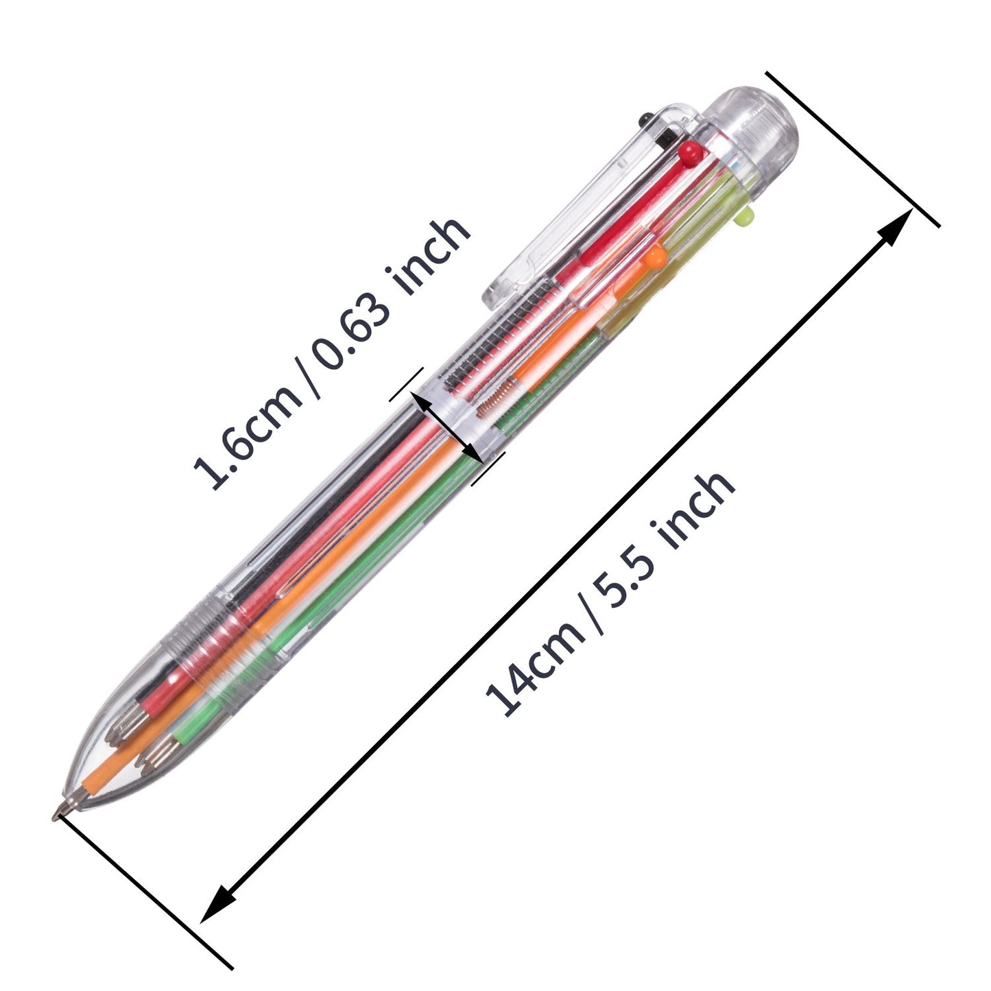 favide 22 Pack 0.5mm 6-in-1 Multicolor Ballpoint Pen,6-Color Retractable Ballpoint Pens for Office School Supplies Students Children Gift,Kids Party Favors