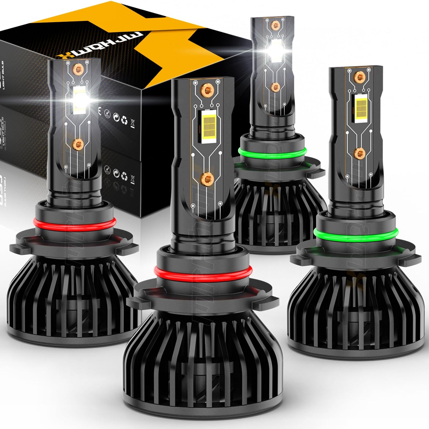 XWQHJW High Low Beam Light Bulbs 9005 9006 Compatible for 1999-2006 Chevy Silverado, 500% Brightness, Pack of 4