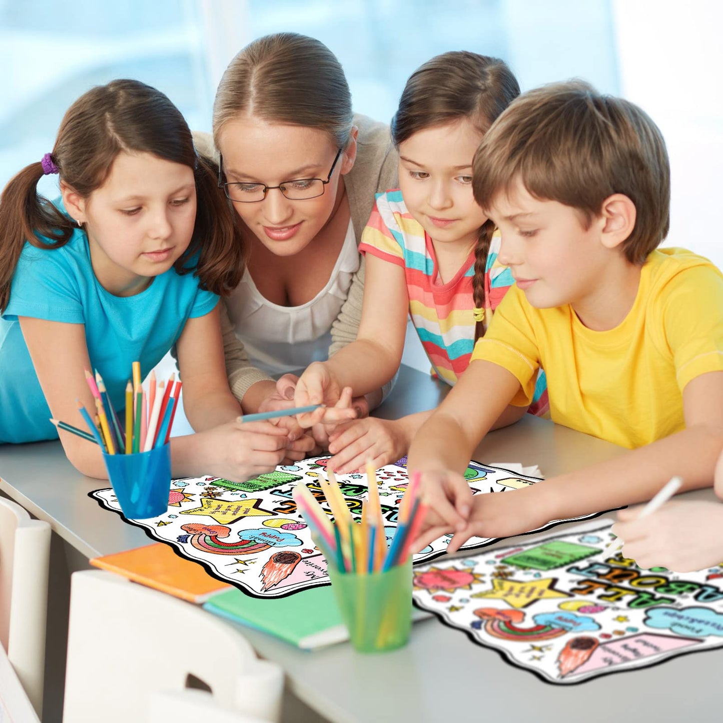 Pajean 50 Pcs All About Me Posters Student Activity Kit - Star Student Poster for Classroom Must Haves - First Day of School Activity for Kindergarten & Elementary