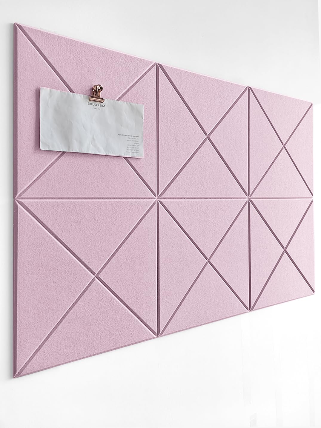 6 Pack Decorative Felt Wall Tiles (11.8” x 11.8”) - Modern Bulletin Board for Home Office & Classroom, Self-Adhesive Cork Board Alternative for Kids Artwork, Photos & Pin Display - Sakura
