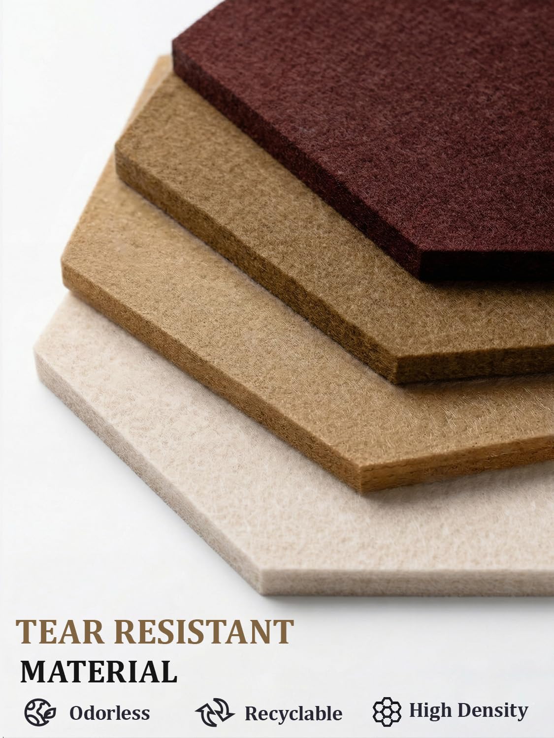 Uoisaiko 8 Pack Hexagon Felt Bulletin Board Tiles - 12" Large Thick Pin Board for Walls with 30 Push Pins, DIY Boards for Office Home School Decor, Aesthetic Hex Cork Board Alternative