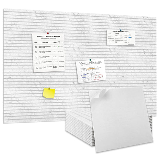 TOMAIX 12-Pack Felt Bulletin Boards (11.8" x 11.8") – Self-Adhesive Wall Tiles with Pushpins; Ideal for Offices, Classrooms, and Home Decor; for Posting Notes, Photos, and Memos(Gray)