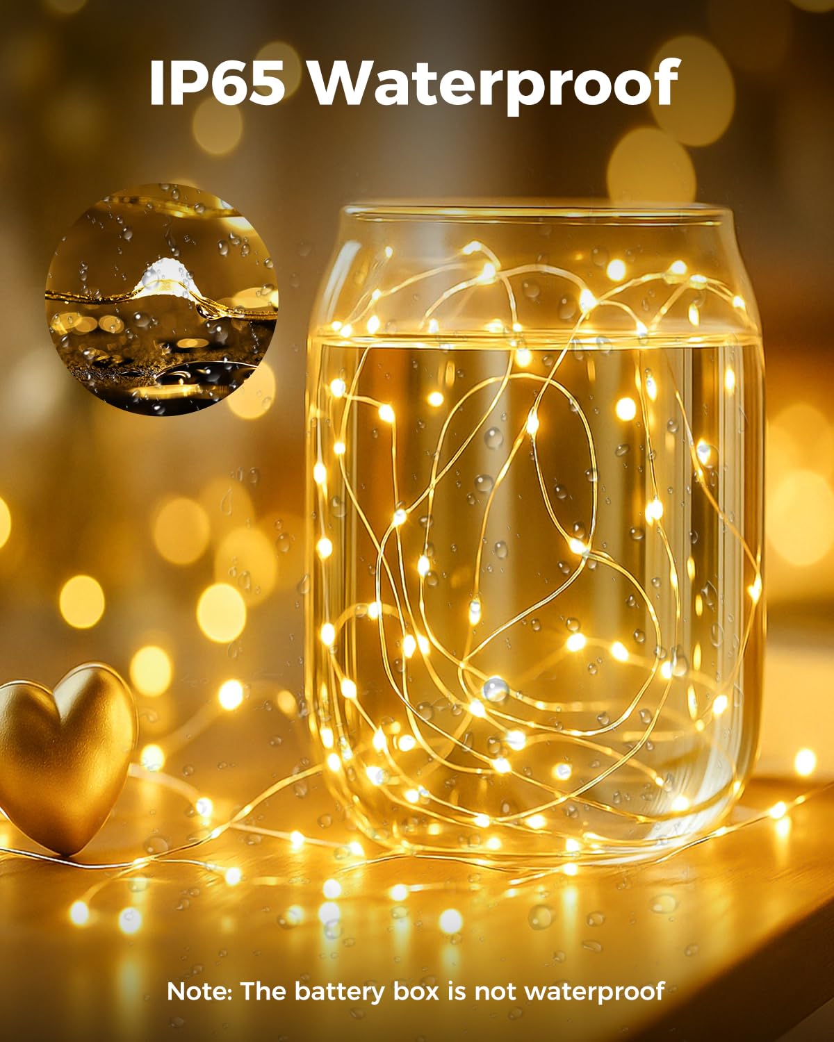 btfarm Fairy Lights 100 Pack, 7FT 20 LED Mini String Lights, Waterproof Silver Wire, Warm White for Crafts & Decorations