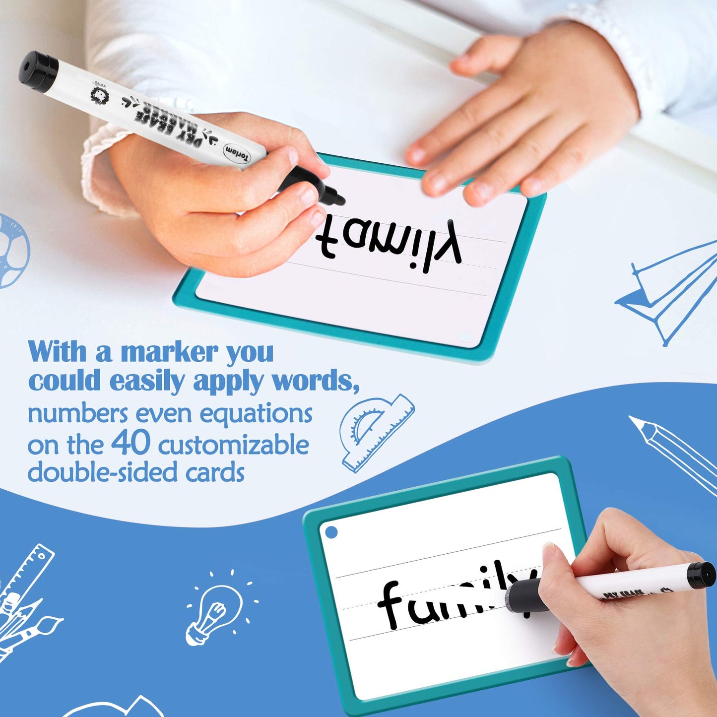 Torlam 520 Sight Words Flash Cards Kindergarten Homeschool Supplies with Card Folders & Rings - High Frequency Site Word for Pre-k Kindergarten 1st 2nd 3rd Grade