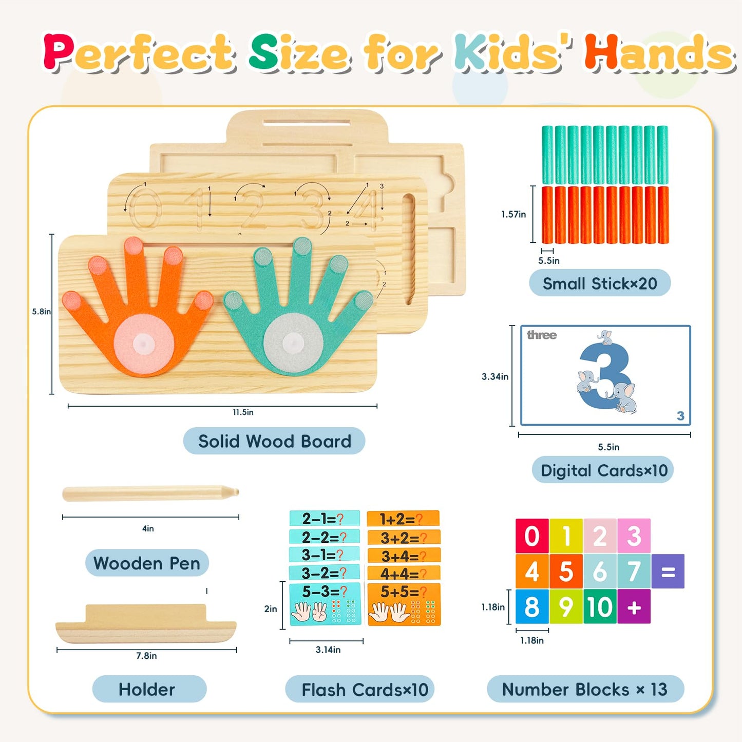 twivah Learning Toys 3-5, Educational Toys with Number Flash Card for 3+ Year Old, Montessori Number Math Manipulatives, Preschool Kindergarten School Supplies, Birthday Gifts for 3 4 5 6 yr Old Kids