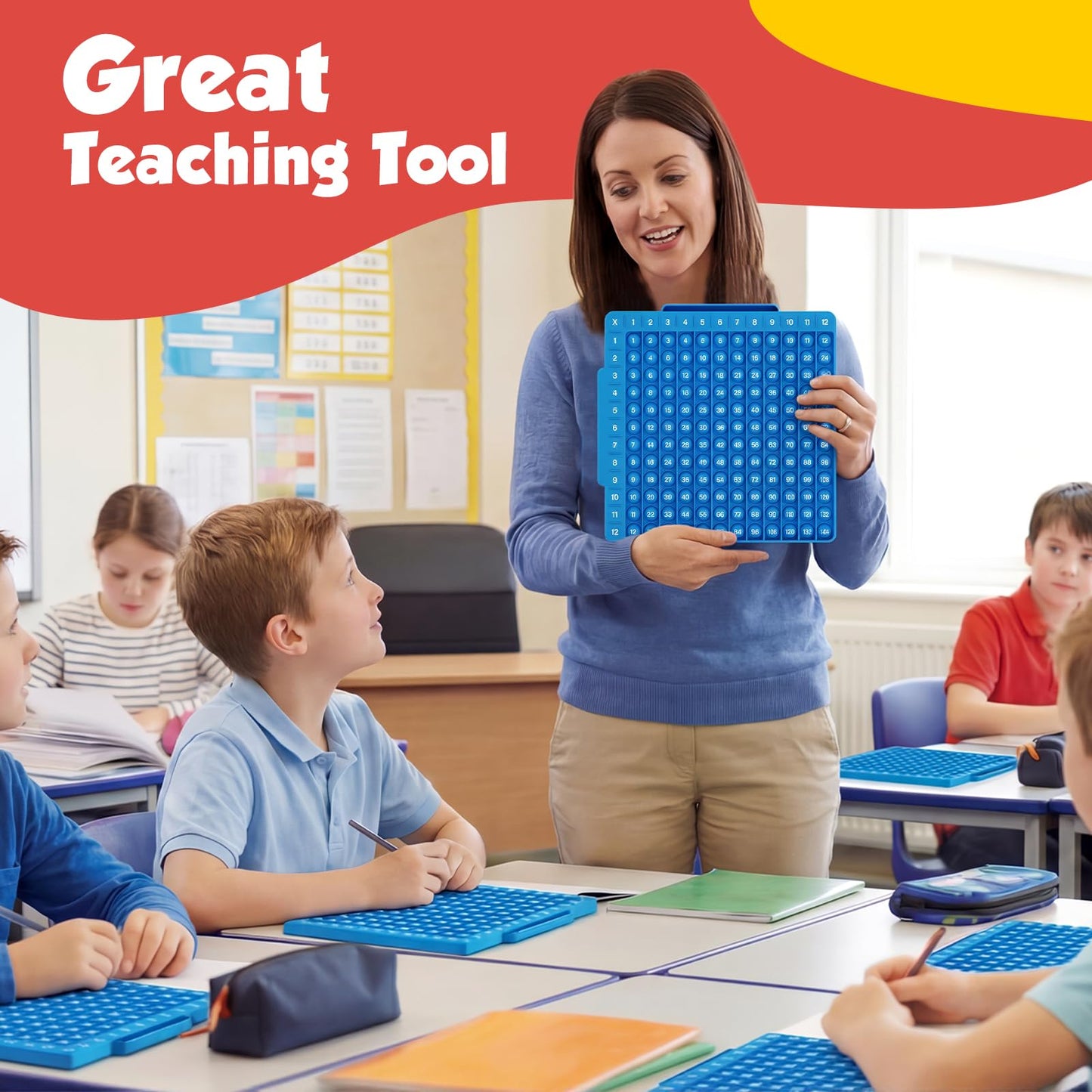 Torlam Math Board, Multiplication Game Board, 12x12 Math Manipulatives Game Board Multiplication,Division, Addition, Subtraction Games Toys for Kids, 1st, 2nd, 3rd, 4th, 5th, 6th Grade
