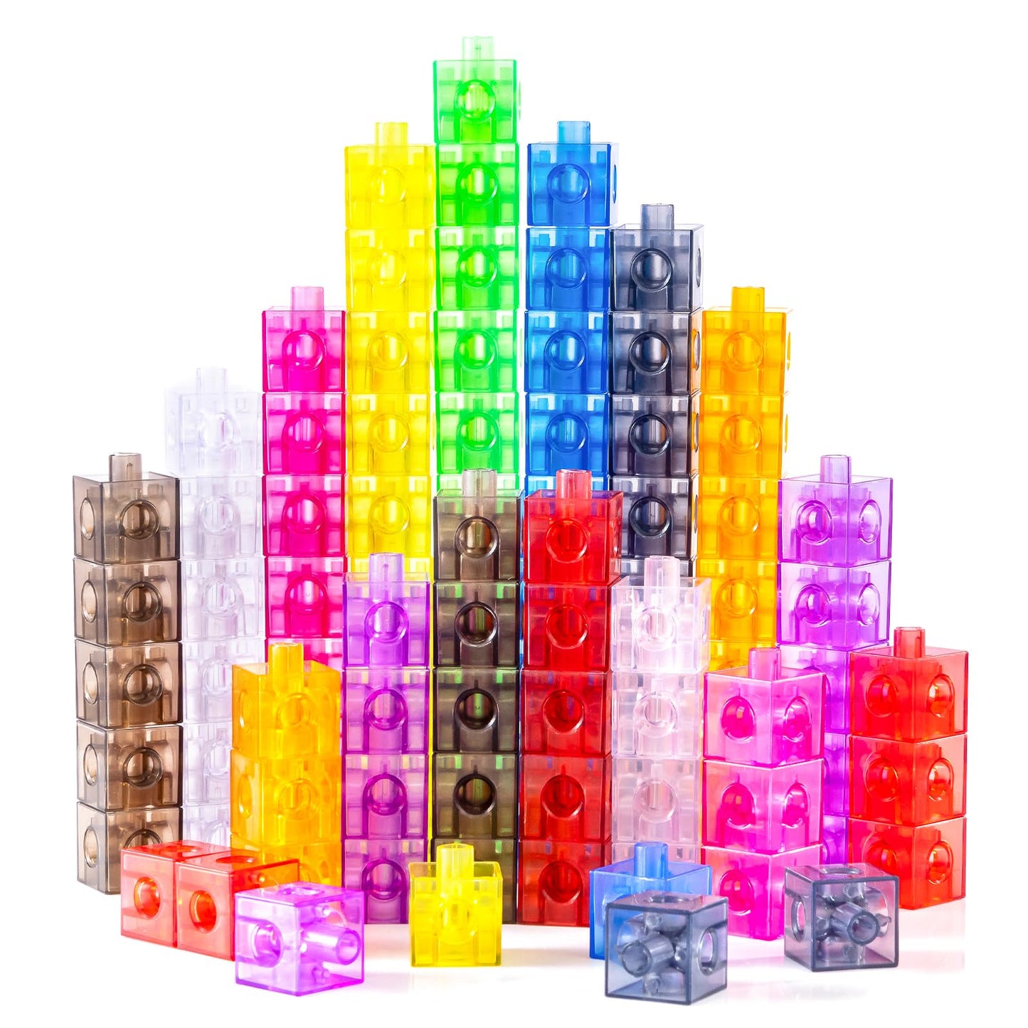 Odoorgames Translucent Linking Cubes – Engaging Math Toy, Light Table Manipulatives, Math Blocks for Early Learning and Creative Play