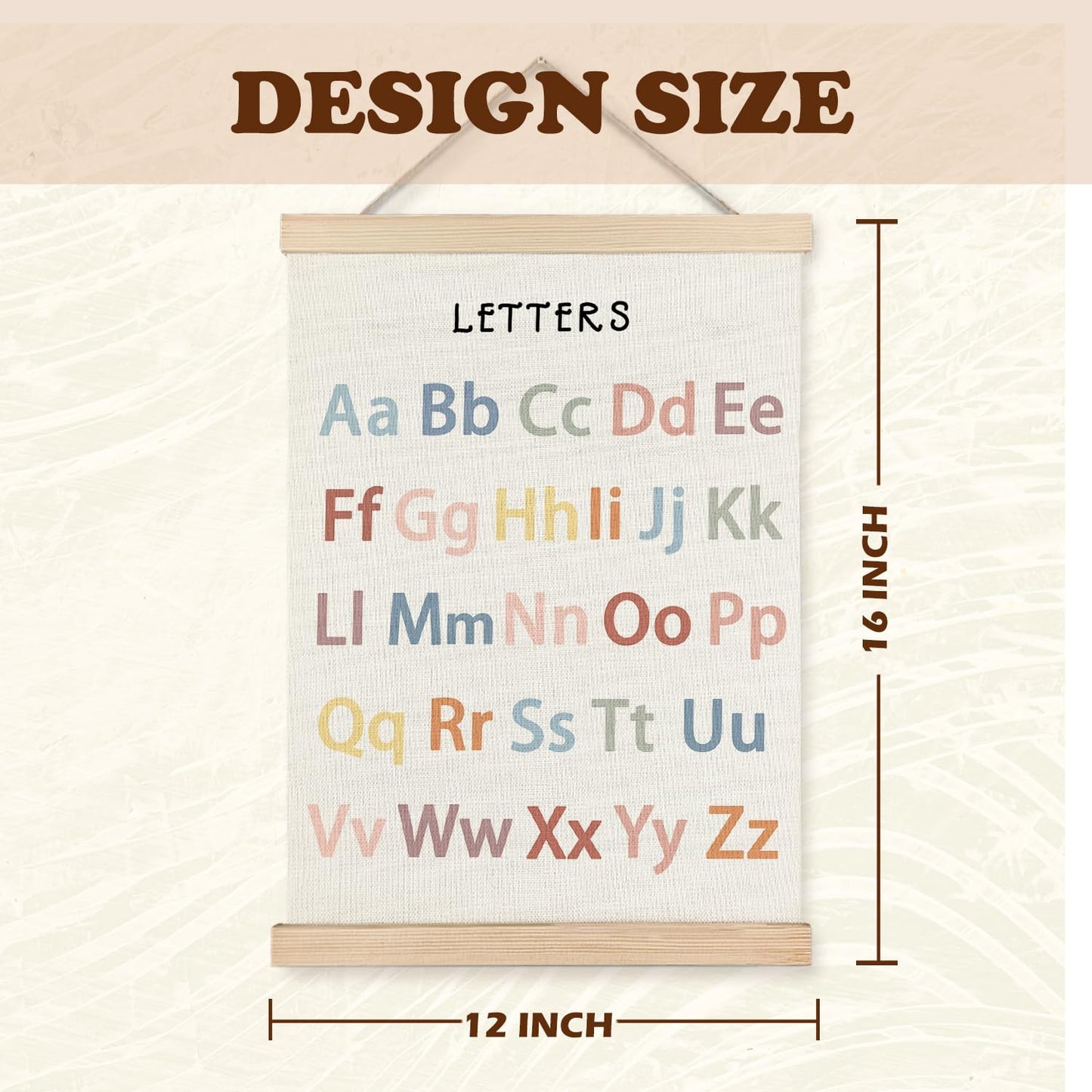 Supwhd Classroom Wall Decor, Numbers and Alphabet Educational Wall Art Poster, Alphabet ABC Numbers from 1 to 20 Poster Wall Decor for Toddler Kids Room Playroom Classroom, 12x16 Set of 2