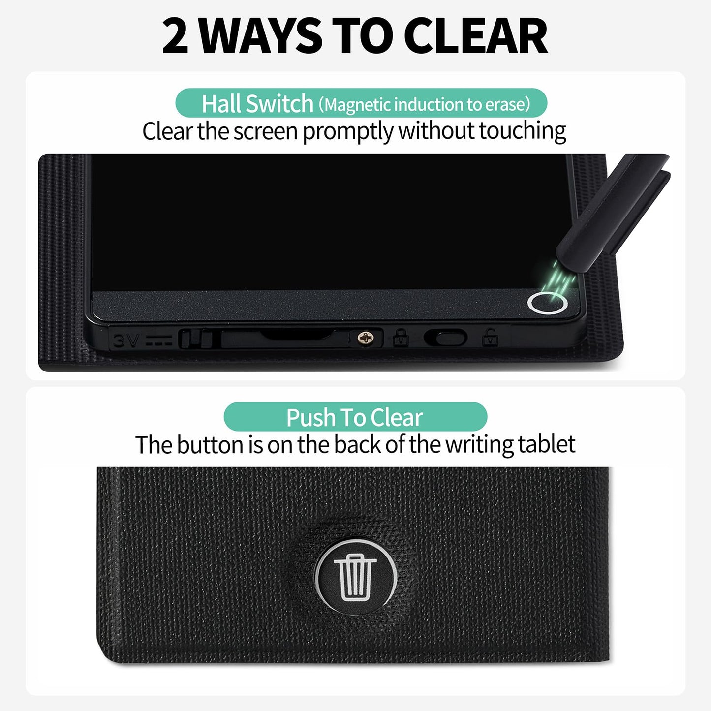 LCD Writing Tablet for Adult: Mini 6.5 Inch Full Screen Digital Notepad with Hall Switch and Tablet Case Reusable Writing Pad Portable Use for Office Study Teaching
