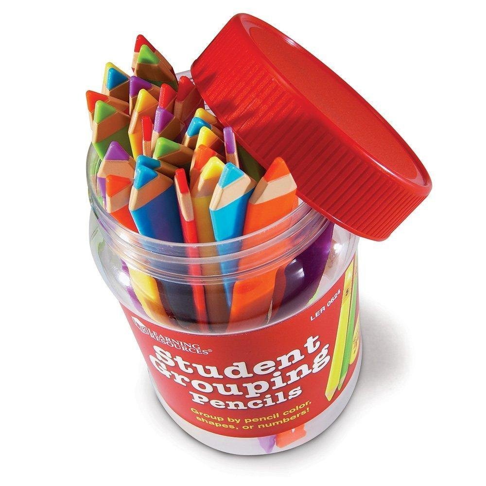 Learning Resources Student Grouping Pencils - Talking Stick for Classroom, Classroom Name Sticks, Name Pencils, Flip Stick for Students, Teacher Supplies