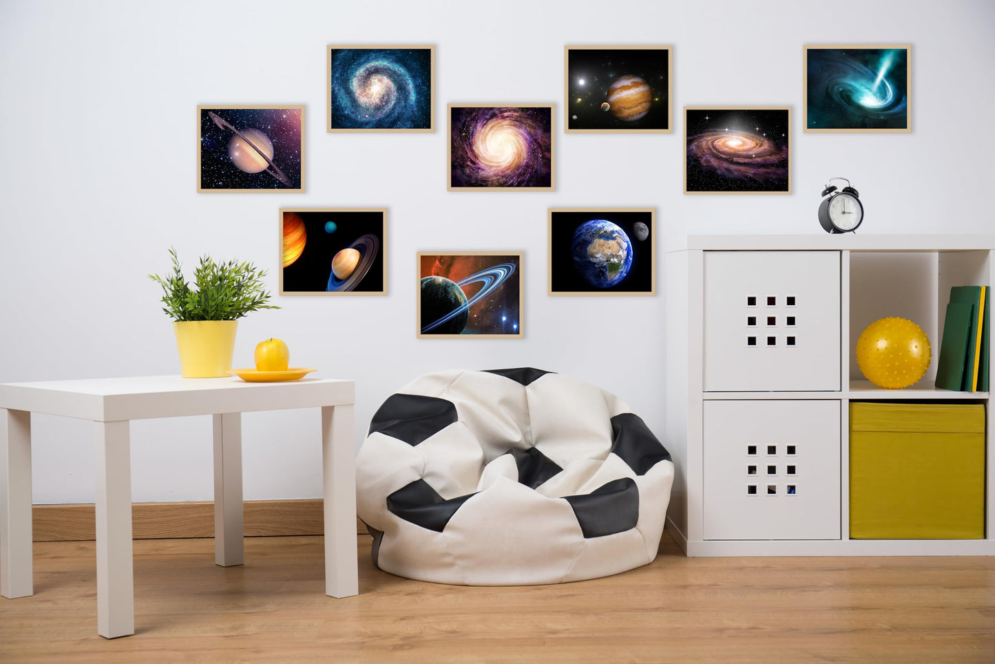 YUESJGM Outer Space Posters Planet Painting Galaxy Pictures Nebula Wall Art Kids Bedroom Outer Space Room Decor Interstellar Posters Living Room and Home Decoration Set of 9(8x10 inches) Unframed