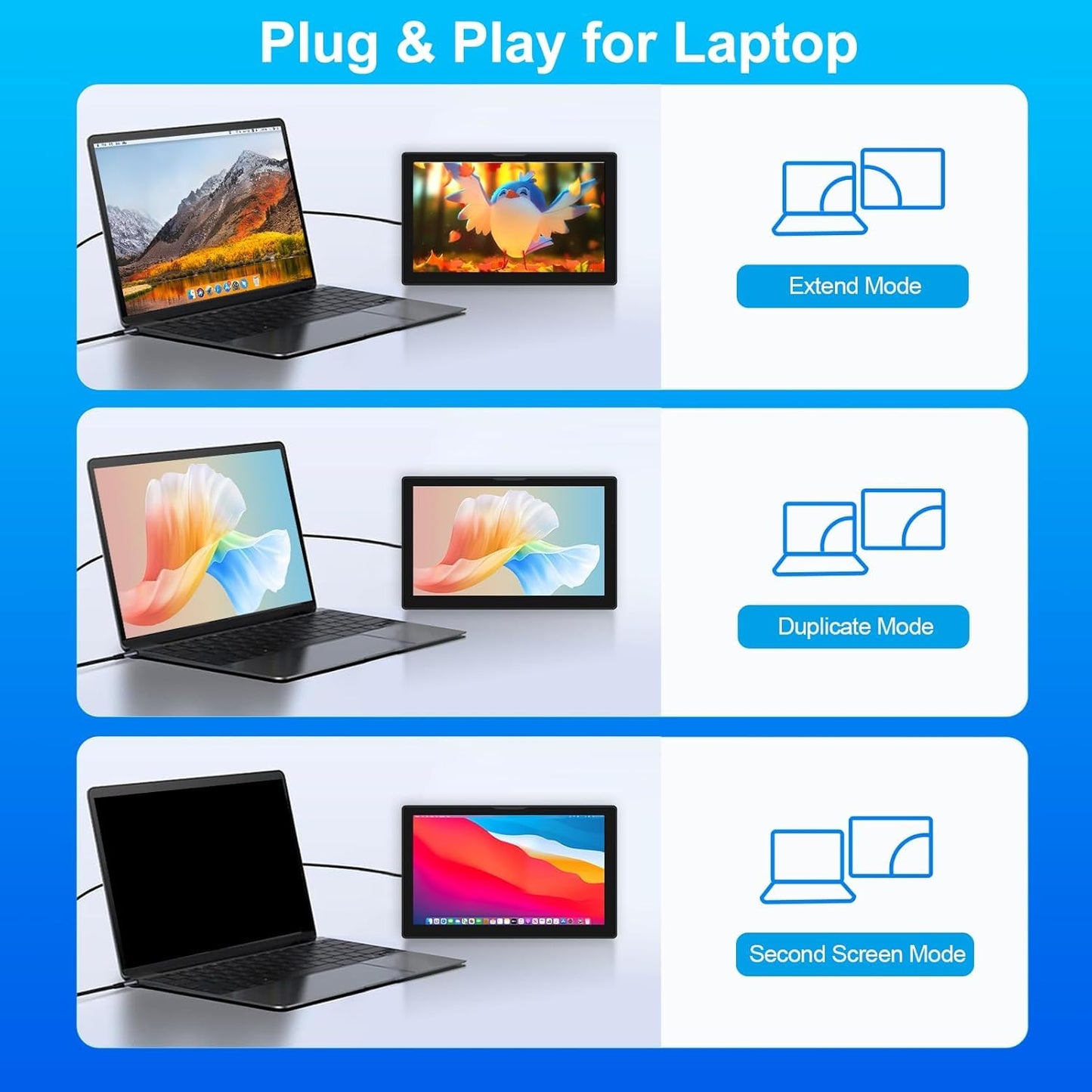 JUNEBOX 8 Inch Touchscreen for Raspberry Pi,5-Point 1280 * 800 IPS Touchscreen Portable Monitor with HDMI Interface Dual-Speaker for Raspberry Pi 5/4B/3B+/3B/B+ Jetson Nano Win11/10/8/7 (Inky)