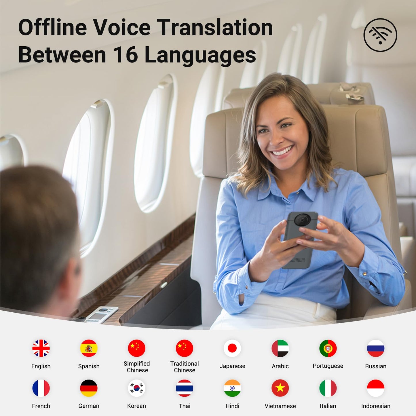 ANFIER Language Translator Device No WiFi Needed Instant Translator 2024 for 144 Languages and Accents AI Electronic Foreign Language Translators W10S Grey