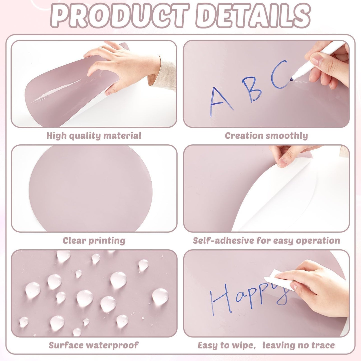 gisgfim 24PCS Dry Erase Dots 12 Inch Whiteboard Marker Wall Decor Removeable Circle Sticker Spots Writing Spots Set for Classroom Table Teachers Students School Supplies (Boho)