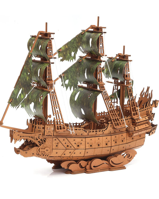 3D Wooden Flying Dutchman Pirate Ship Puzzle Kits for Adults to Build - Ideal Model for Puzzle Building Enthusiasts