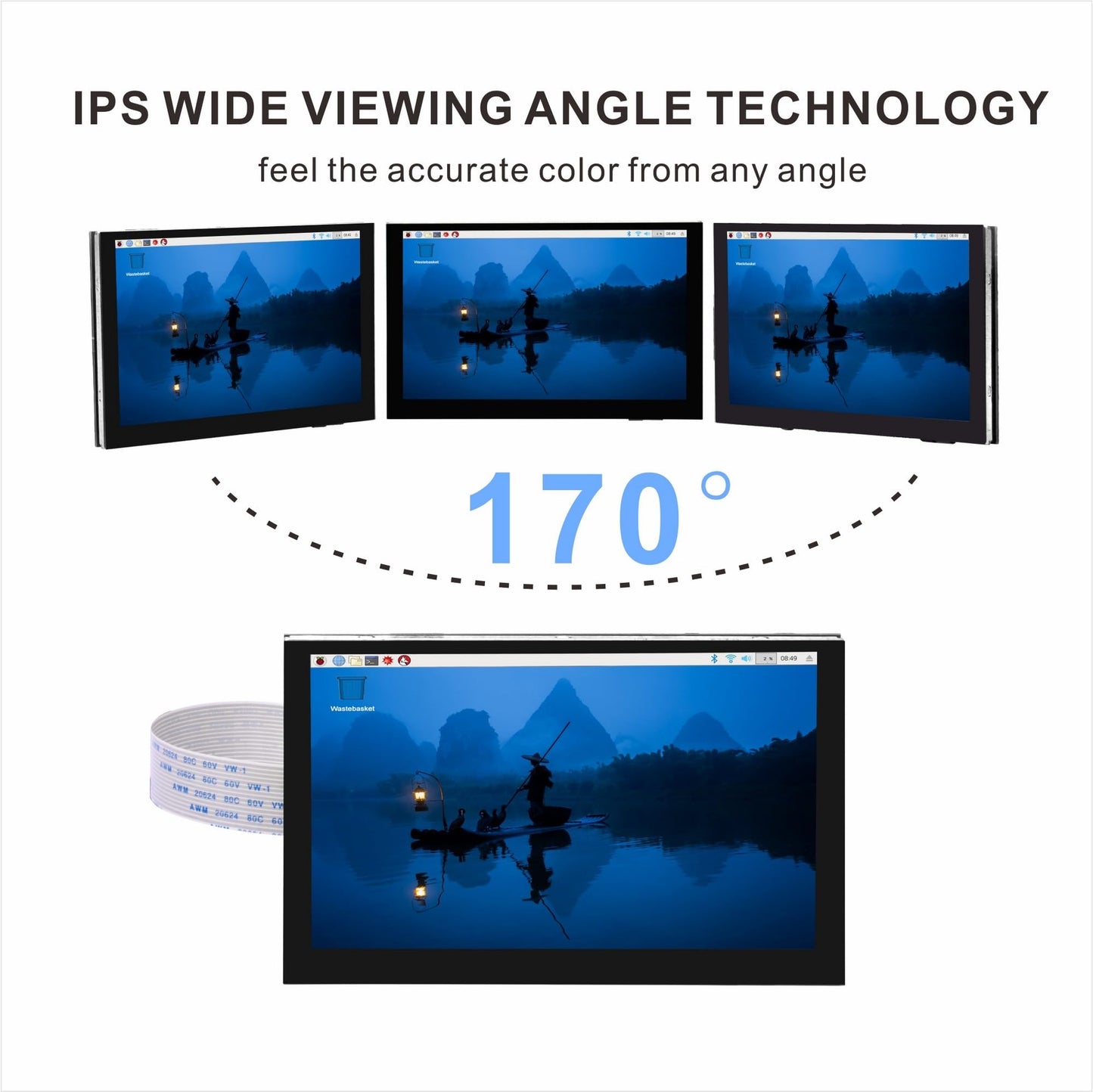 OSOYOO 5 inch Touch Screen RPi5 Monitor DSI IPS LCD 800×480 Display for Raspberry Pi 5 4B 3B+ 3A+ 3B 2B - Wide Viewing Angle, Capacitive Touchscreen, No Need Driver