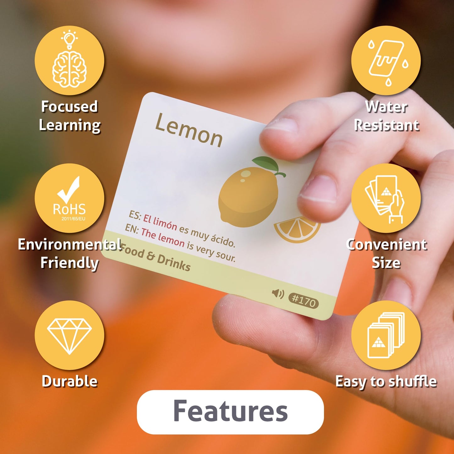CARDDIA | Spanish Vocabulary Educational Flashcards for Beginners | Pictures, Example Sentences, Audio for Pronunciation