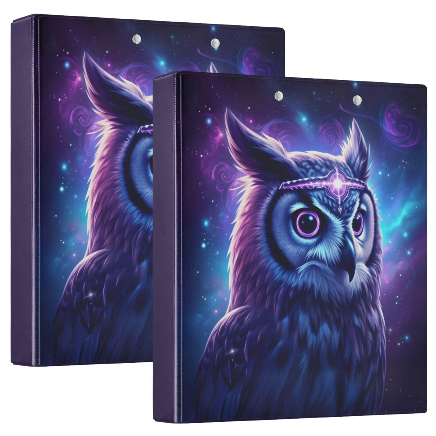 Horse Round Ring Binders 1.5 Galaxy Flowers Pink White 3 Ring Clipboard Binder for Office School Work Supplies File Folder 200 Sheet Capacity Easy Open