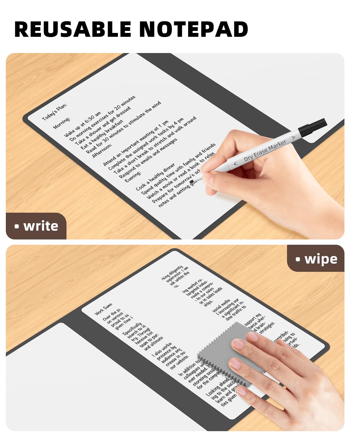 Mehaving Portable Small White Board Dry Erase Board, Reusable 9.5 * 6.6in Notebook Memo, Office Home Supplies Desk Accessories MH760 (Green)