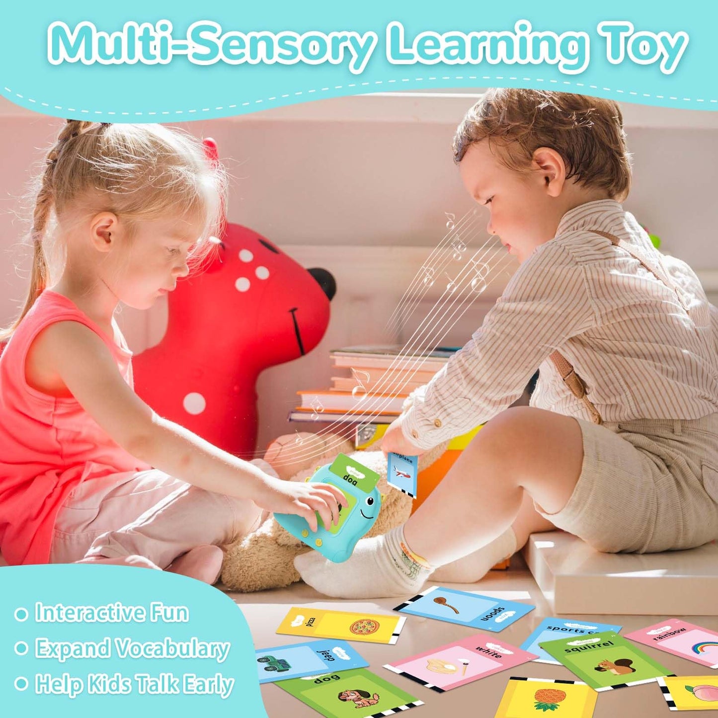 Alotwan Talking Flash Card, Learning Toys for Ages 2-4, Autism Sensory Toys for Toddlers, Speak Montessori for 2+ Year Old, Kids Gift for Boys Girls Birthday Preschool Activity 510 Sight Words