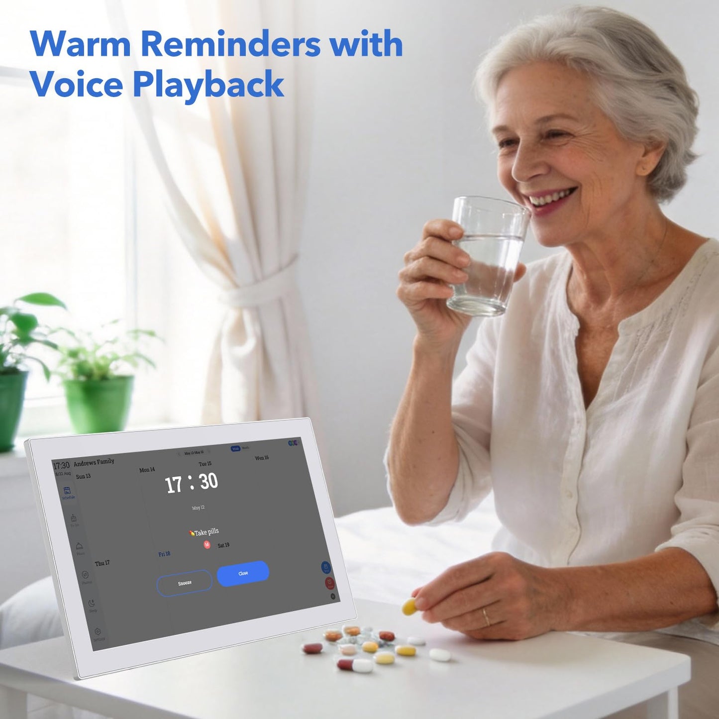 Digital Calendar Smart Planner, Electronic Calendars with 21.5 in Touch Screen Interactive Chore Chart for Family Schedule Photo Share, APP Phone Sync, WiFi Meal Planners Wall & Desk Mountable
