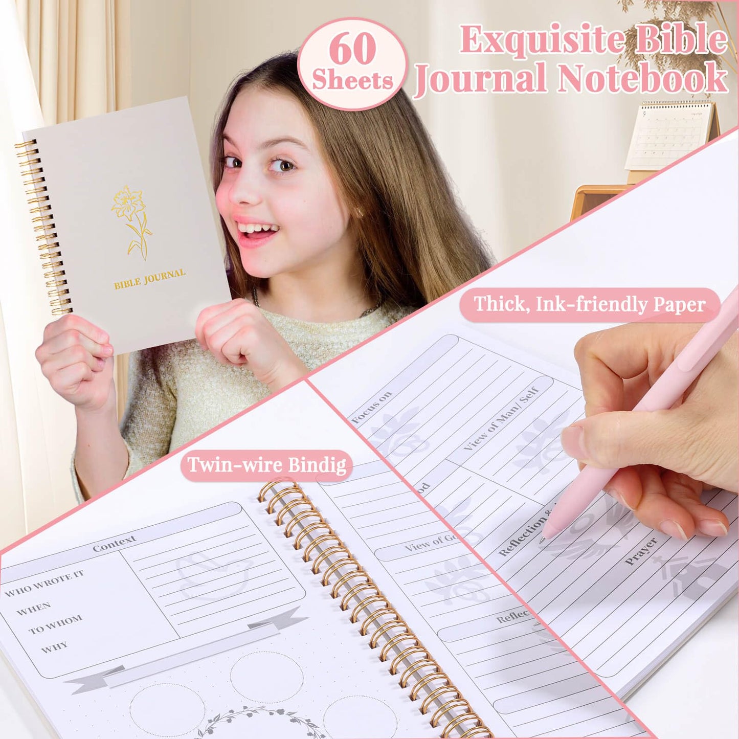 Flasoo All-in-One Bible Journaling Kit, Bible Study Supplies Include Bible Cover Case, Journal Notebook, Highlighters, Pens, Bible Verse Stickers, Tabs, Bookmarks for Christian Gift for Women