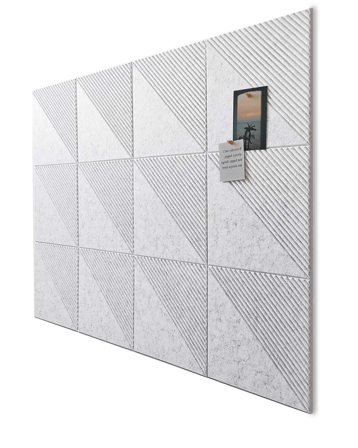 Large Cork Board for Walls 48"x 36", 12 Pack Felt Wall Tiles with Safe Removable Adhesive Tabs, Cork Board for Office,Pinboard Bulletin Board - Grey