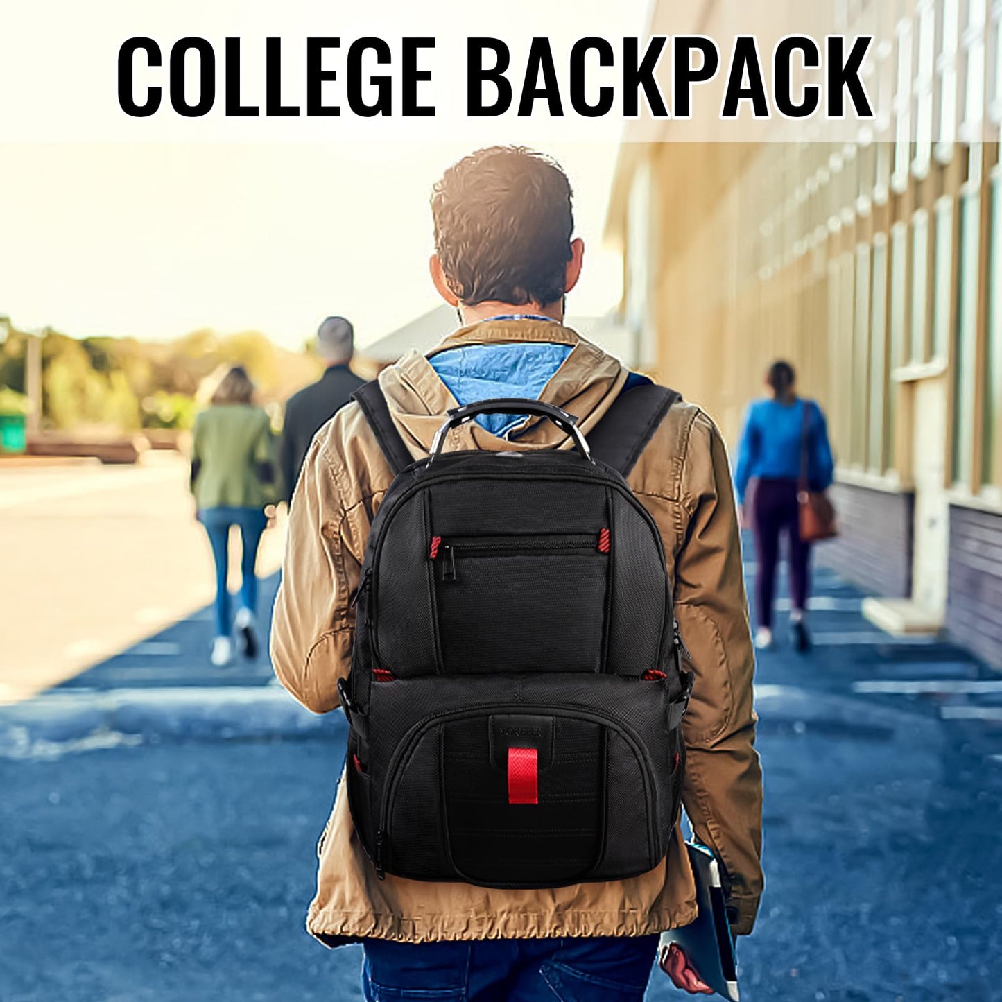 YOREPEK Large Laptop Backpack for Men, Heavy Duty Travel Backpack Carry On Flight Approved, 17 Inch College Work Bookbag, Water Resistant Business Backpack for Men Women, mochilas para hombres