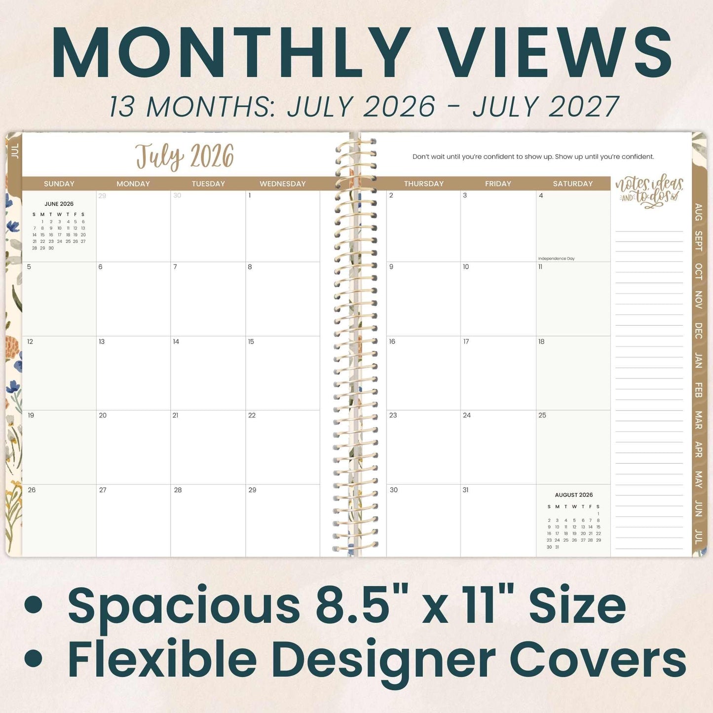 bloom daily planners 2026-2027 (8.5" x 11") Academic Year Day Planner (July 2026 - July 2027) - 13 Months Weekly & Monthly Agenda Organizer with Stickers & Tabs - Whimsical Wildflowers