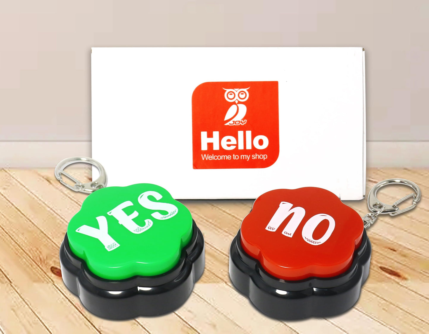 ANLIKY Yes No Sound Buzzers, Portable Keychain Buttons with Sound, Answer Buzzers Set of 2, Buzzers for Game Show