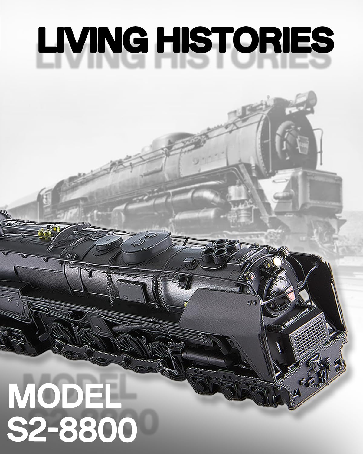 Piececool 3D Metal Puzzles for Adults, Class S-2 Locomotive Steam Train Model Building kit, Hobbies DIY Creative Gifts for Christmas Birthday Valentines Day
