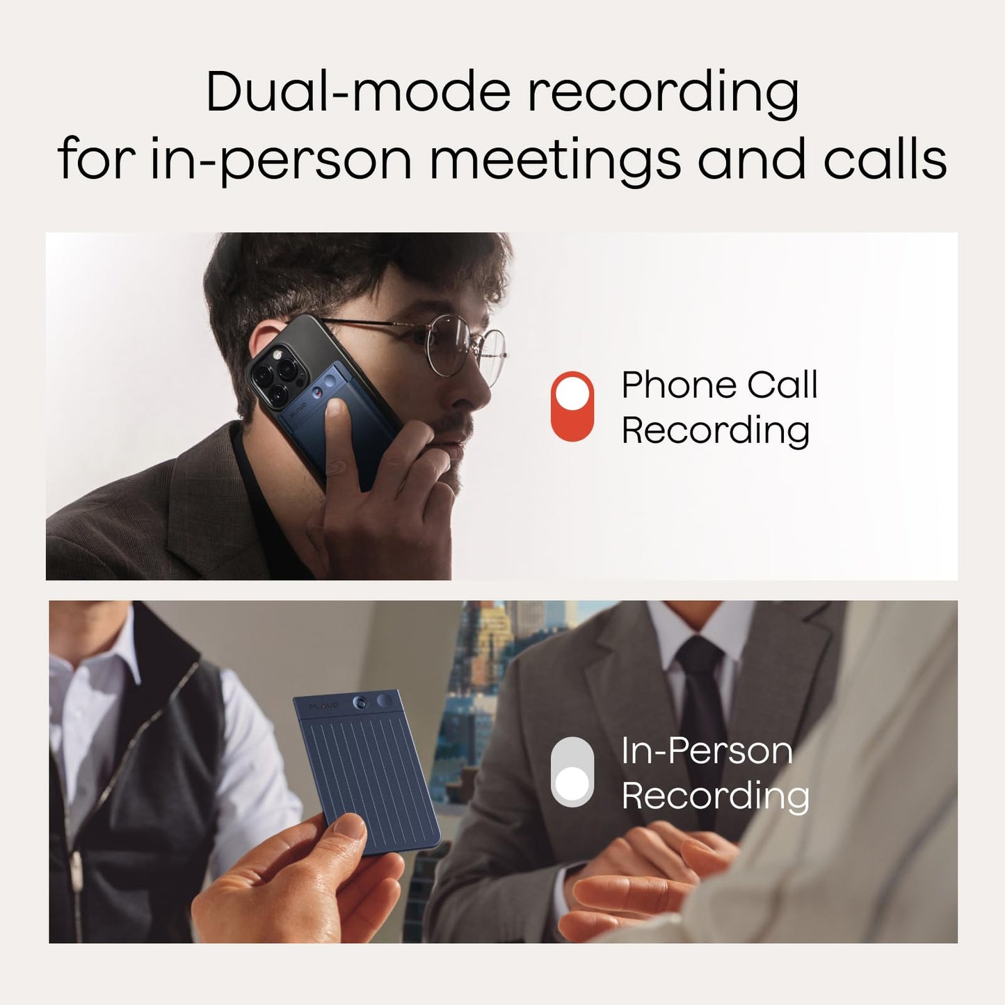 Plaud Note AI Voice Recorder, Note Taker w/Case, App Control, Transcribe & Summarize with AI, Support 112 Languages, for Meetings, Calls, Lectures, Professionals, Teams, Navy Blue, Non-Pro Version