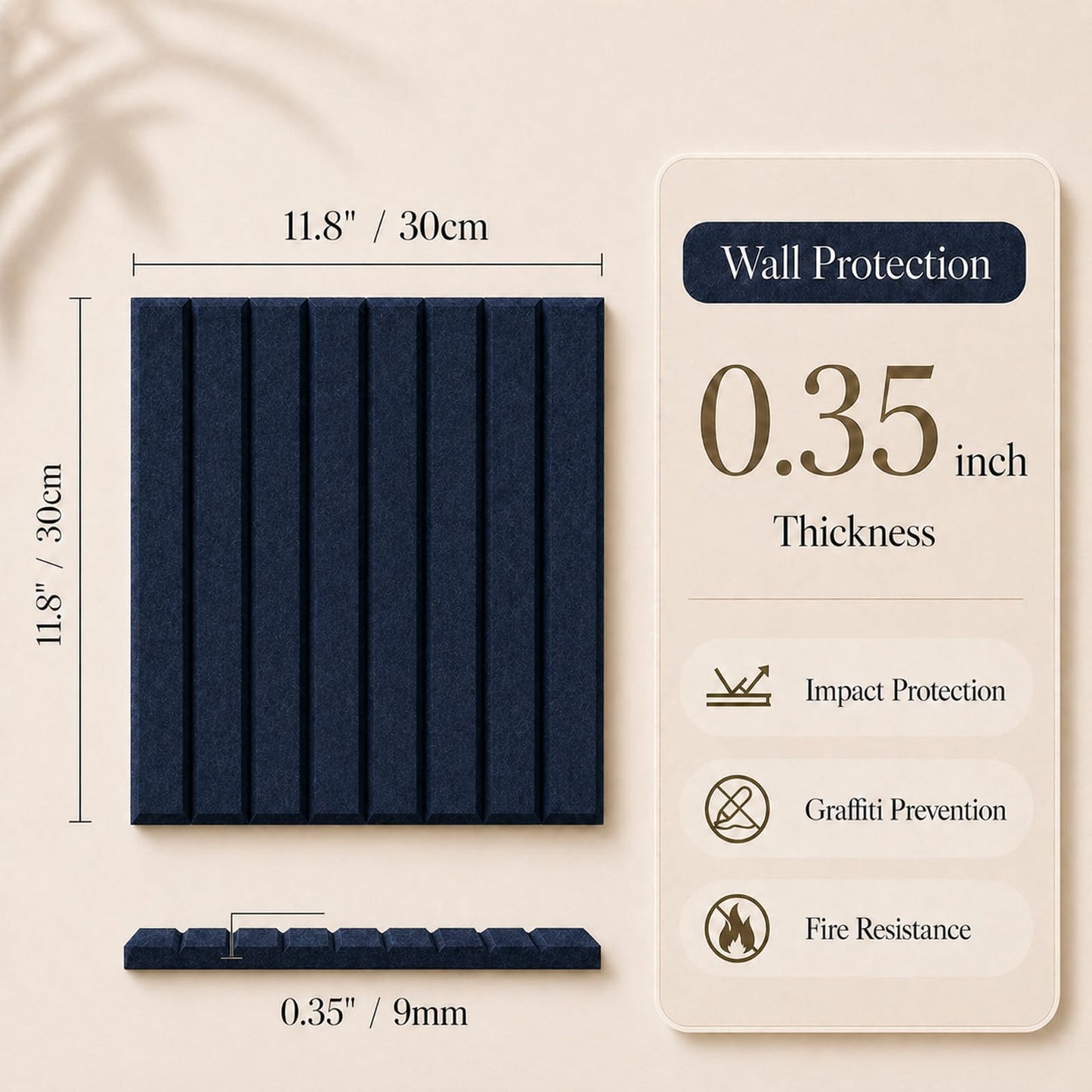 Baysola Stripe Felt Bulletin Board Panels 36 x 24 Inch Self Adhesive Wall Tiles Cork Board Alternative for Office Classroom Photos Notes 6 Pack