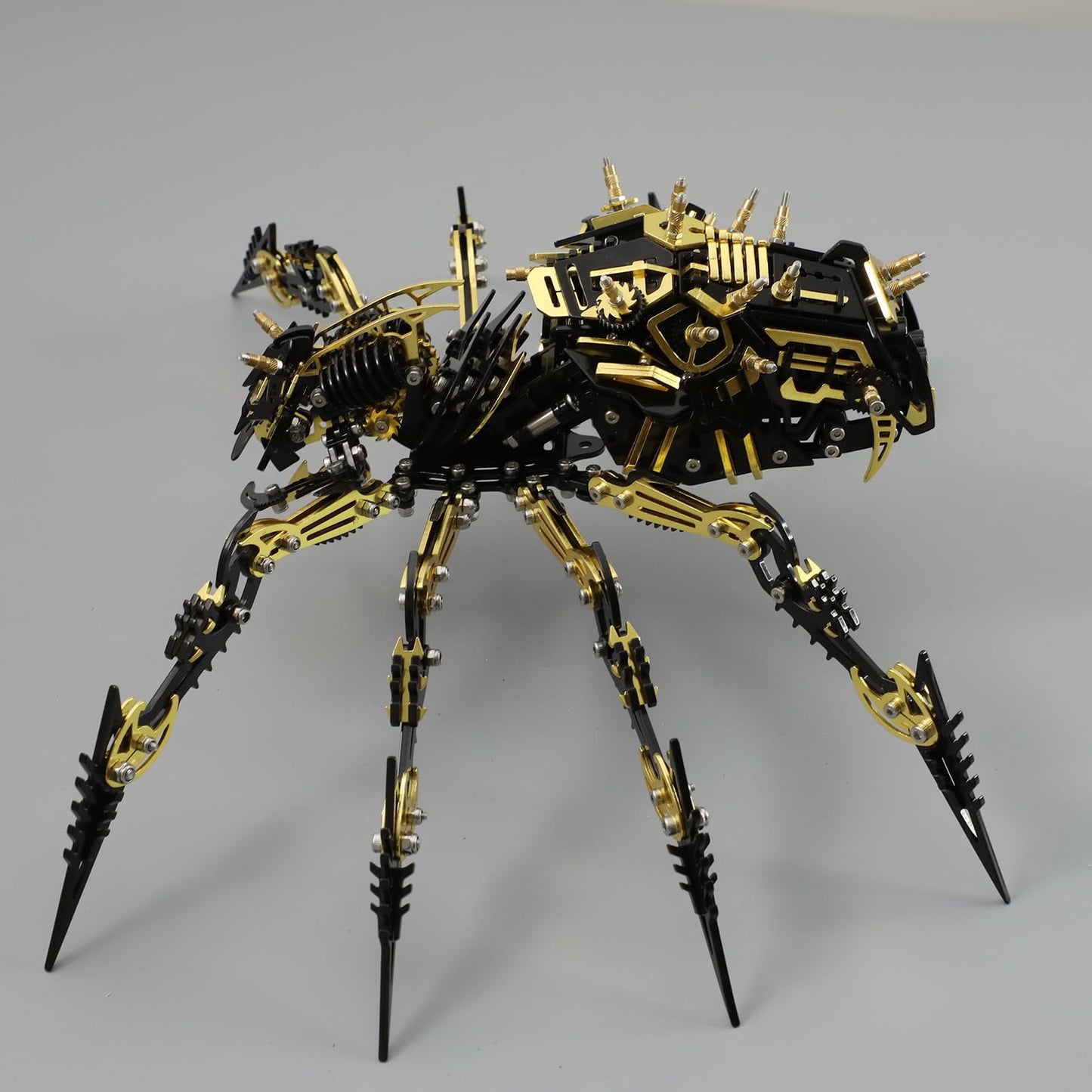 Fccgear 3D Metal Assembly Model Set Mechanical Spider Model Kit for Adults, 800pcs Brain Teaser STEM Kit for Kids, DIY Hobbies for Men Women - Creative DIY Gift for Adults & Teens (Black Gold)
