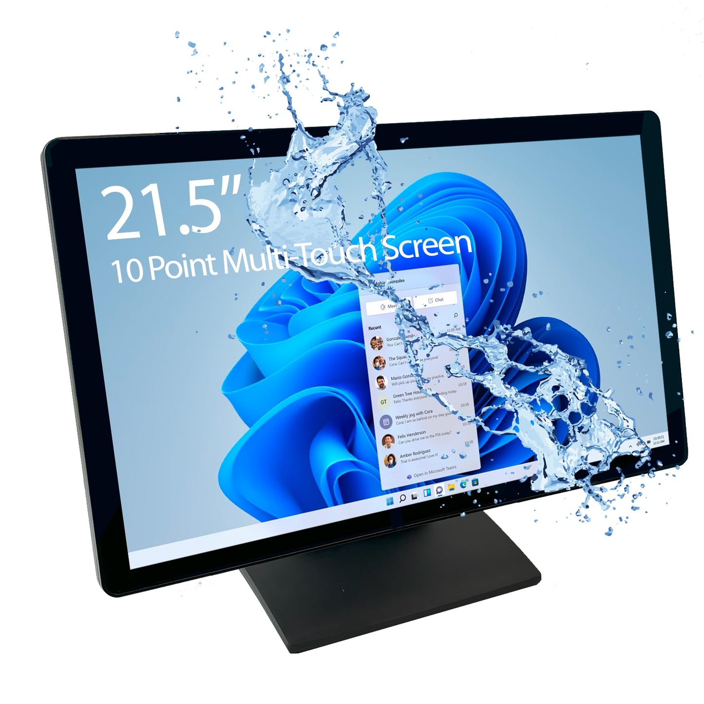 22-inch (21.5” Viewable) Capacitive LED 10 Point Multi-Touch HDMI VGA Monitor with 16:9 Display 1080p, True Flat Seamless Design Touchscreen, Great for Office, POS, Retail, Restaurant
