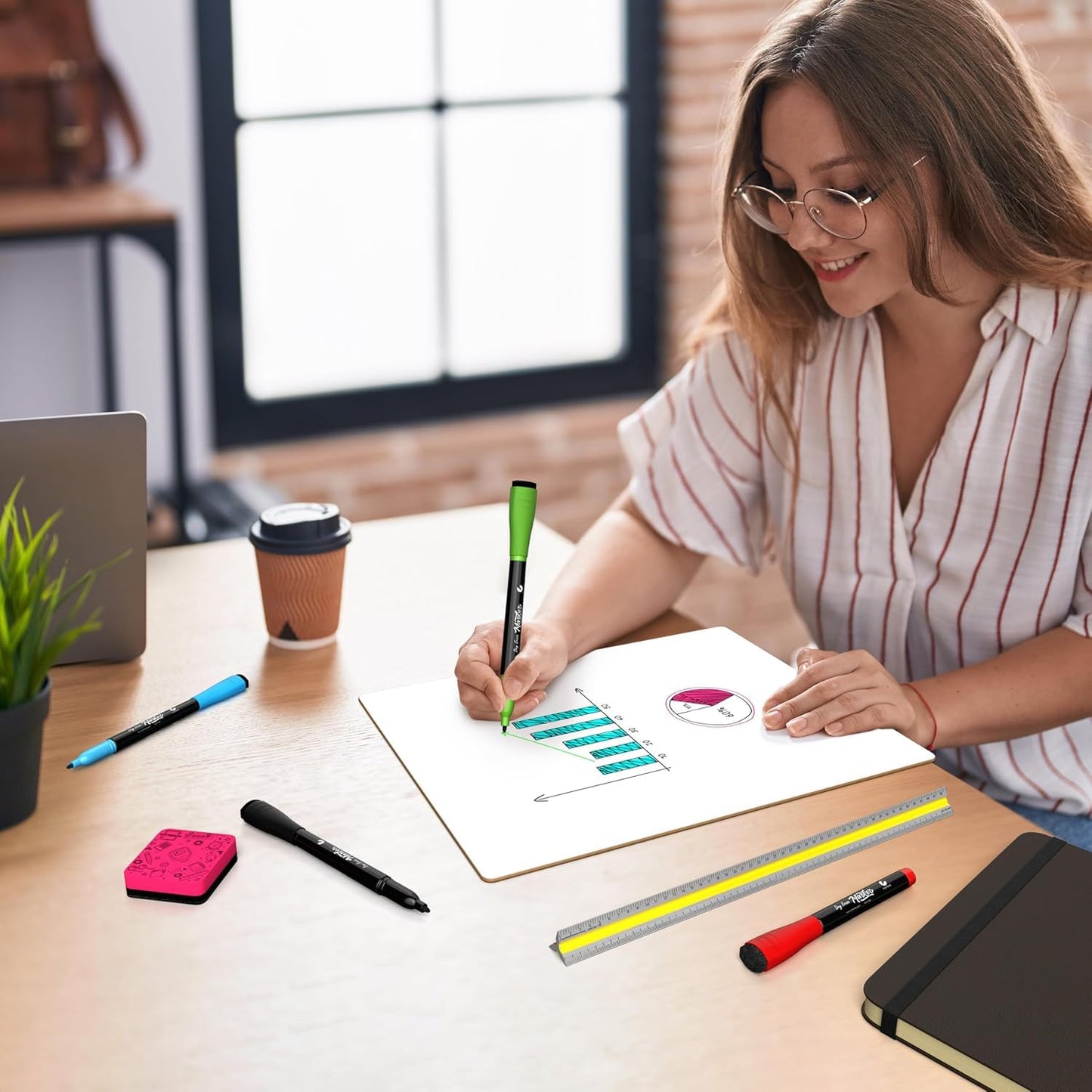 Scribbledo 24 Pack Small Dry Erase Boards for Students, Mini White Boards 9 x 12 Double Sided, Classroom Whiteboards for Kids, School, Teachers Student Lapboards with 24 Erasers