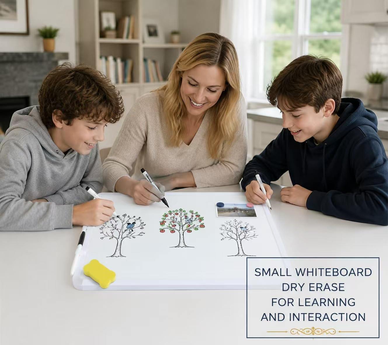 MXG Small White Board Dry Erase, 12x16 Inch Portable Double Sided Whiteboard for Wall, Fridge, Desk, Mini Dry Erase Board with Magnets, Marker & Eraser, for Office, Home, School & Business