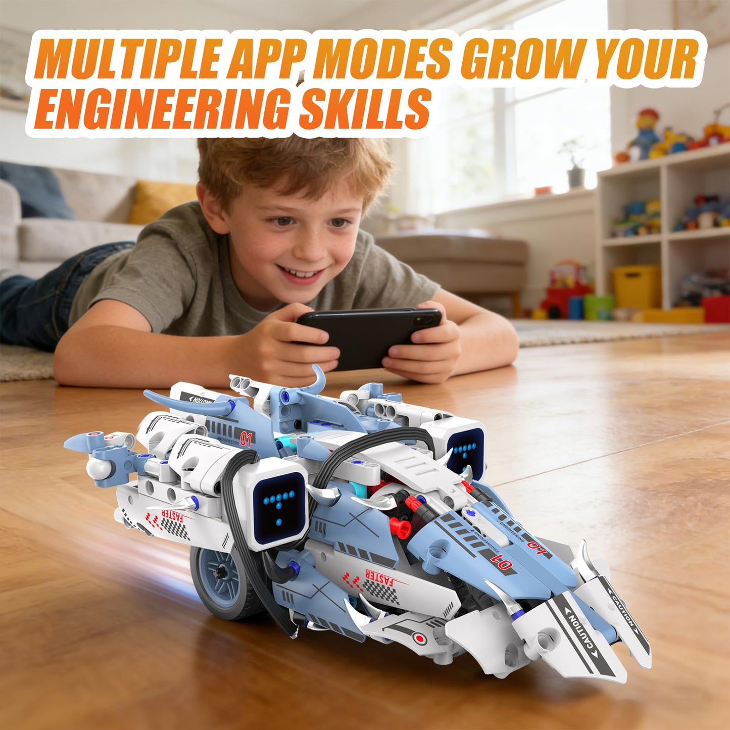 Ansnibe STEM Robot Building Sets for Kids Ages 6-16, 5-in-1 Remote Control and APP Robot Toys,343 Pcs DIY Building Science Educational Kit, Building Block Birthday Present for Teen Boys Girls