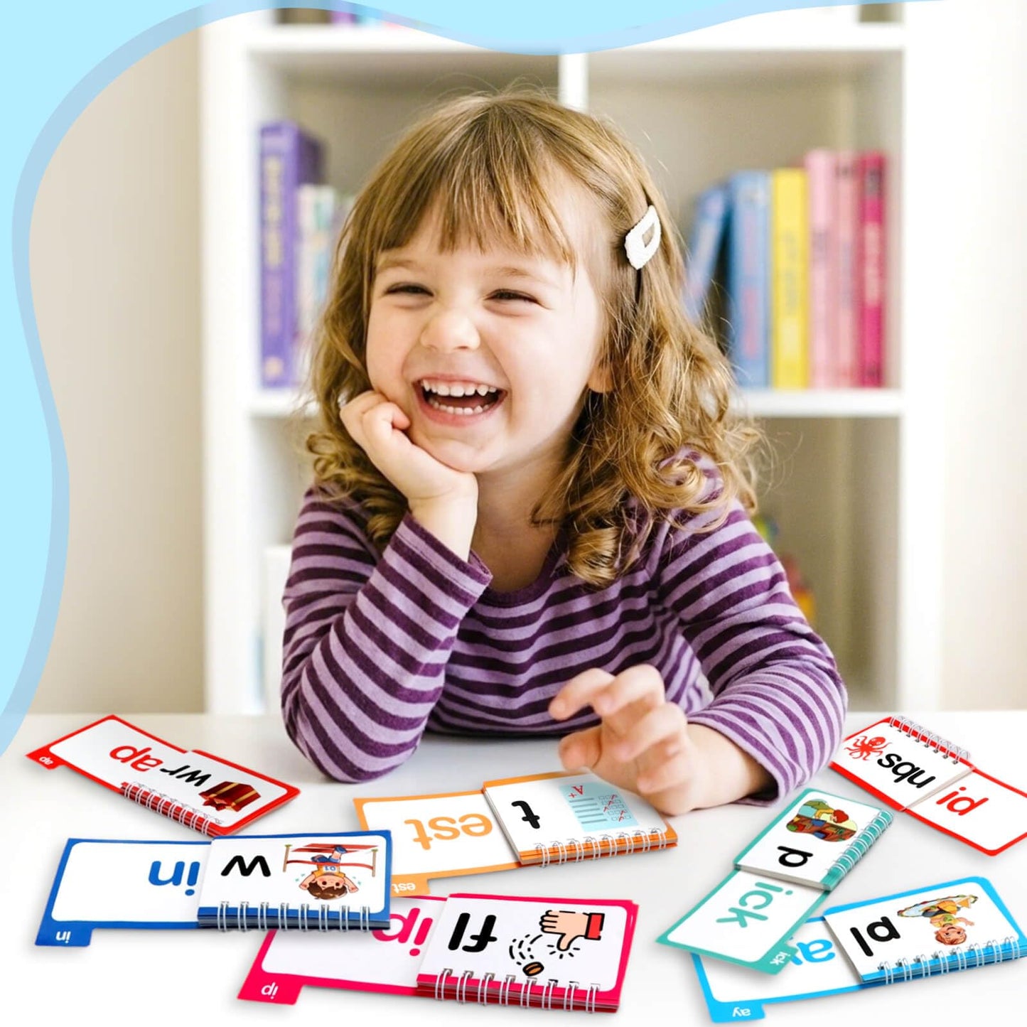YOTOY 30 Read and Rhyme Flip Books, Word Family ABC Vocabulary Flashcards, Phonics Flash Cards, Kindergarten Sight Word - Learn to Read Activity Games, Toys for Kids Toddlers Ages 2 3 4 5 8 Years Old