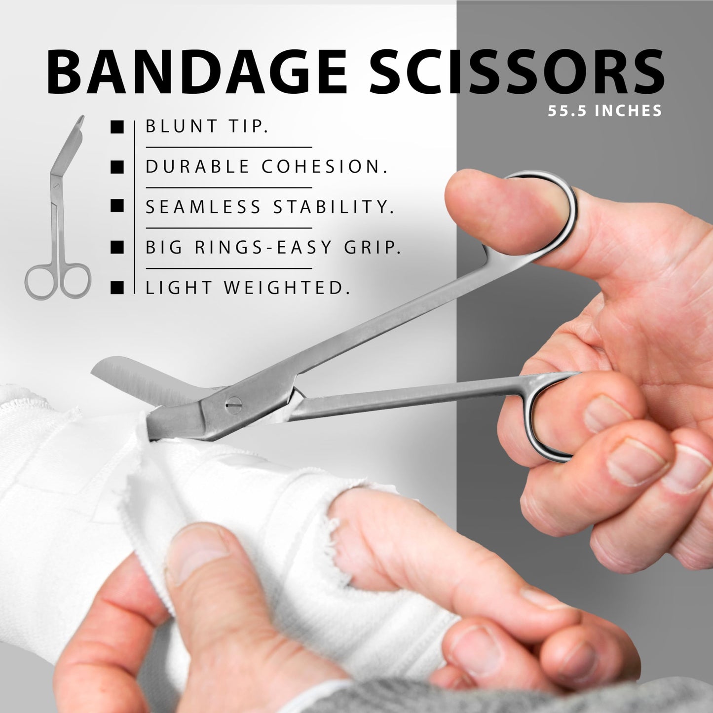 DEXSUR 7pc Diagnostic Percussion Set - Comprehensive Kit for Accurate Reflex Testing and Examinations, Includes Tuning Fork, Hammers, Pinwheel, Pupil Gauge Penlight, and EMT Scissors