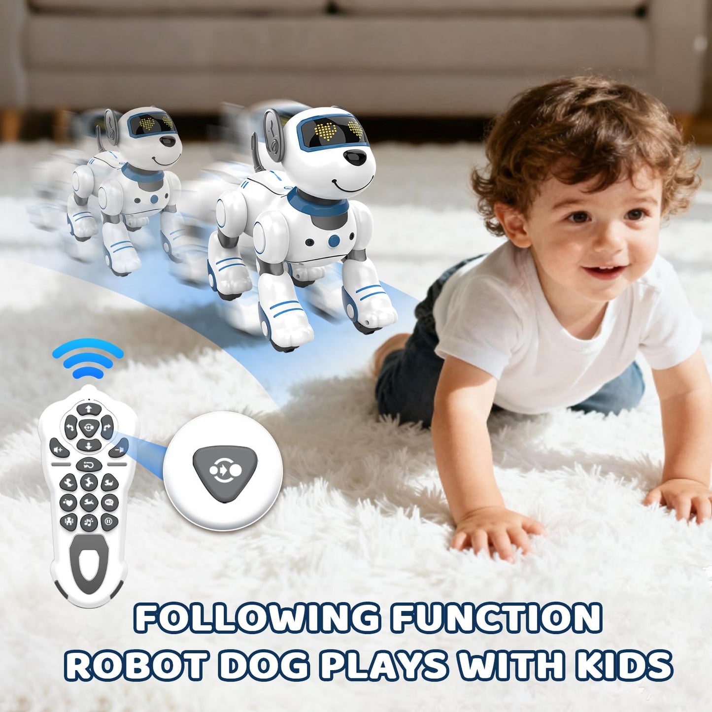 great dachong Robot Dog Toy for Kids 3-12: Remote Control Interactive Robot Puppy with Touch & Follow, Programmable Tricks, Dancing & Walking, Birthday Gift for Smart Boys & Girls
